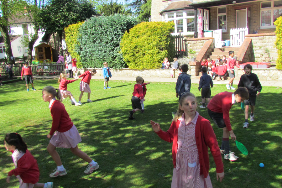 Caversham Prep pupils playing outside