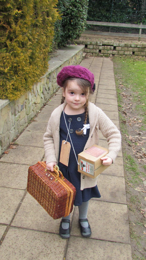Caversham Prep pupil dressed as a WW2 child