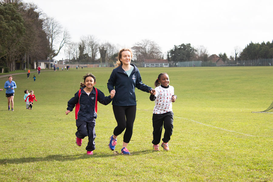Caversham Pupils taking part in exercise and wellbeing