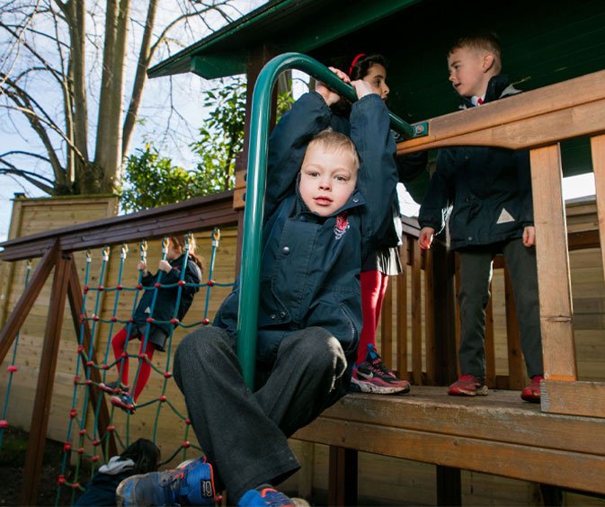 Caversham Prep pupil playing outside during wraparound care